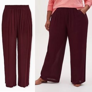 Torrid CRINKLE GAUZE WIDE LEG PANT